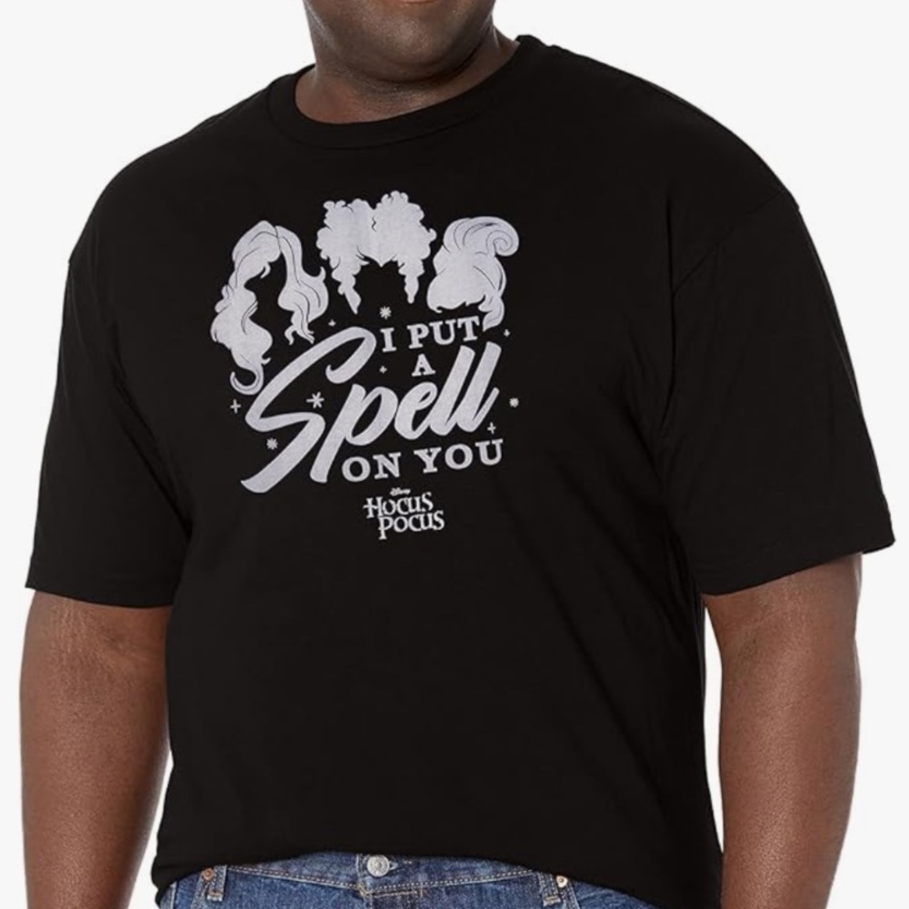 Hocus Pocus 'I PUT A SPELL ON YOU' Sanderson Sisters Silhouette Black Tee XXXL